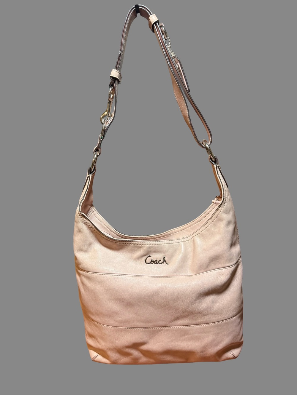 Vintage Coach Blush Pink Pieced Leather Duffle Hobo Bag F17116